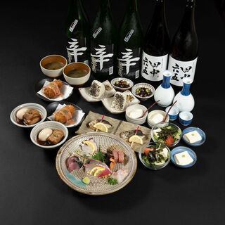 旬の鮮魚刺身盛り付。厳選宴会コース飲放付6000円(税込)