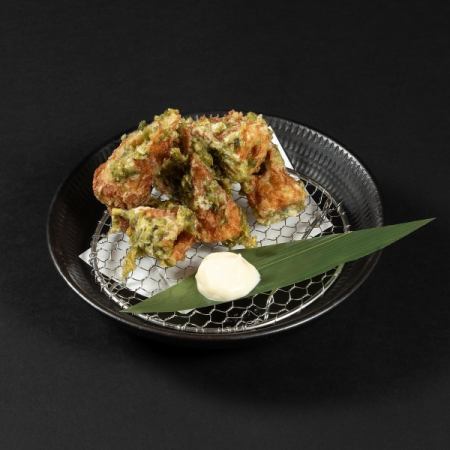 天然あおさと鱧入りちくわの磯辺揚げ