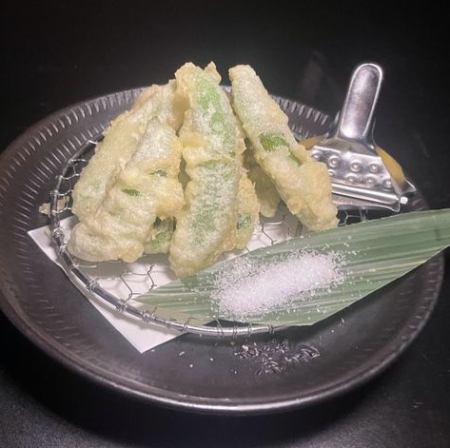 スナップエンドウの天ぷら