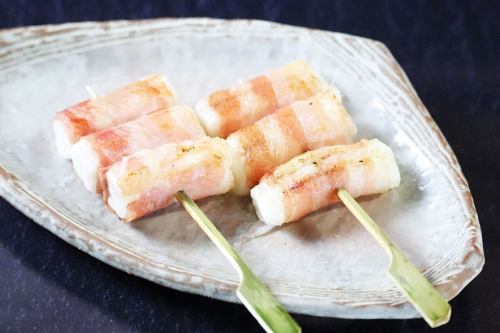 Mochi Cheese Bacon Wrapped Skewer