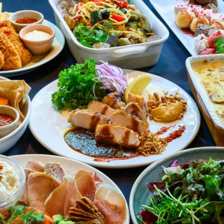 【メインはお肉で◎】 料理全8品　プレミアム　ブルー・リトリートプラン6980円（税込）