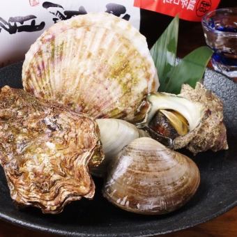 Hamayaki shellfish set (for 1 person) [1,980 yen]