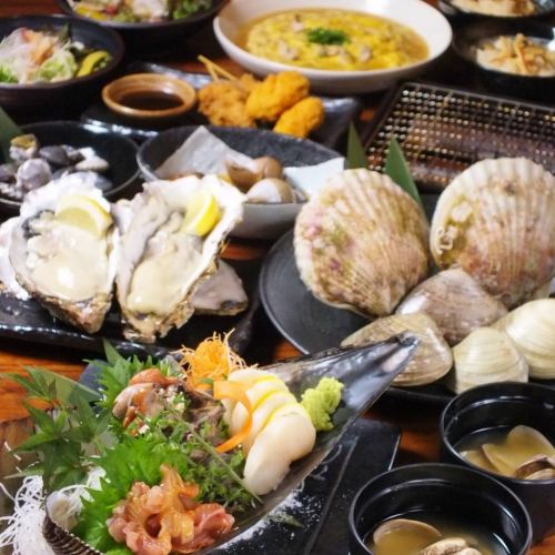 自慢の牡蠣や貝類たっぷり★ご宴会コース3500円～