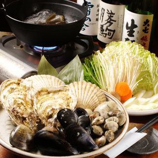 [Surprising Dosamori! Luxury shellfish hotpot banquet course] 6 dishes for 5,500 yen!