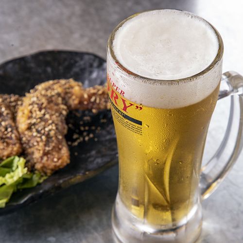 저희 가게 오리지널【손날개×맥주】의 황금 콤비로 건배☆