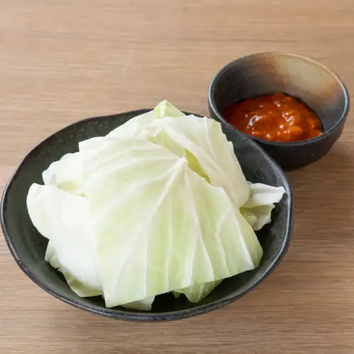 Chicken and cabbage with miso sauce / Chicken and cucumber with miso sauce