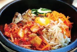 Cheese kimchi stone-grilled bibimbap
