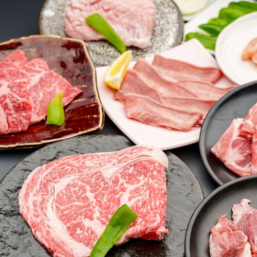 【黒毛和牛A5 食べ放題コース】レアステーキユッケと黒毛和牛A5焼肉が食べ放題！/大人4,950円/小人半額