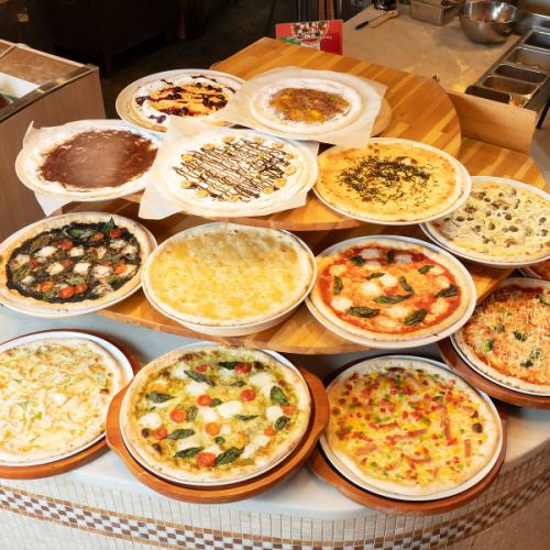 [Pizza Buffet] Authentic pizzas baked in our homemade oven!! The difference lies in the pizza dough!