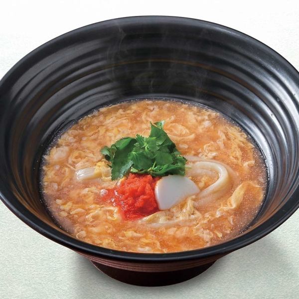 明太餡かけ玉子とじのおうどん