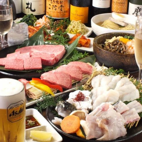 【Uehonmachi Sugu★】对肉质有信心◎2H无限饮料套餐5000日元〜◎美味的肉店在这里♪