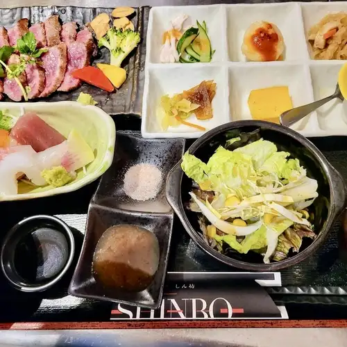 阿波牛のイチボステーキ定食 ¥2880