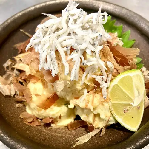 Potato salad with boiled whitebait from Wadajima