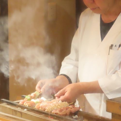 備長炭でじっくりと・・・