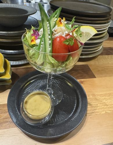 Snow crab salad with the aroma of crab miso