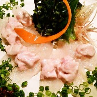 [Oita] Wild filefish sashimi or liver with ponzu sauce