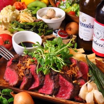 【生ビールも飲み放題！】120分飲み放題付き◎選べるお肉やパスタなど全8品4500円