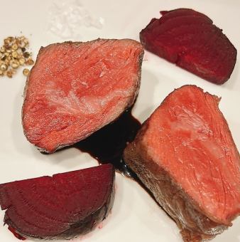 Charcoal-grilled Ehime Akane Wagyu beef bistecca