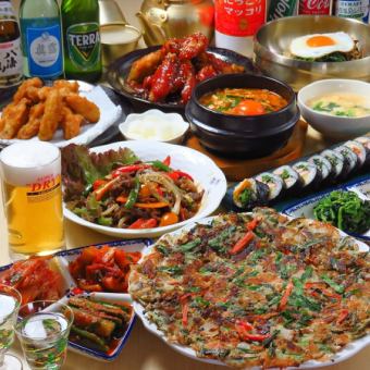 【11名様～/完全個室貸切】スンドゥブチゲなど韓国料理全7品！大部屋で＜満足＆貸切コース＞