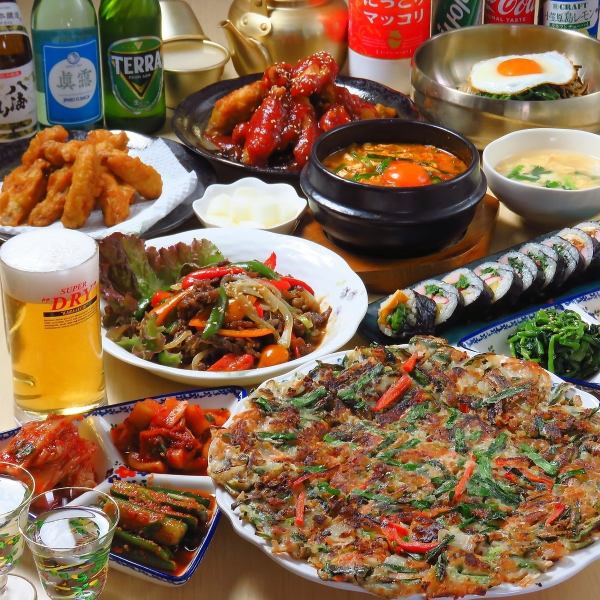 【◆2時間飲み放題付◆】選べるコース！海鮮チヂミやヤンニョムチキン等を存分に♪（税込4,400円～）