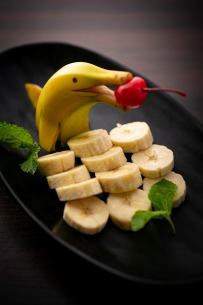 Yuzu sorbet / matcha ice cream / rikimaru banana