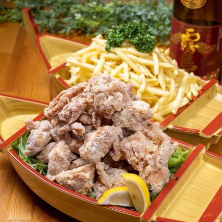 -盛コース-頂盛唐揚げ・フライドポテト含む全5品＋120分飲み放題付4000⇒3000円●月～木曜日限定