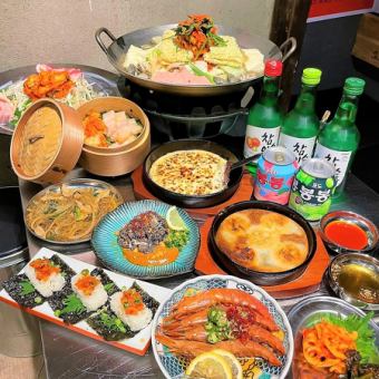 【簡單套餐】含90分鐘無限暢飲、6道菜、3,300日圓（含稅）