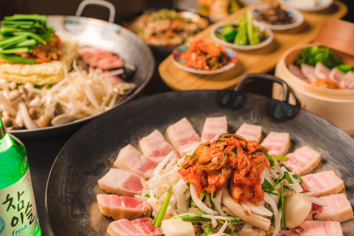 You can enjoy authentic Korean cuisine.