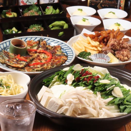 [Seasonally limited] All-you-can-drink for 2 hours! Local dishes such as sesame amberjack and offal hot pot "Hakata offal hot pot course" 3,980 yen