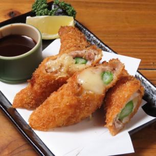 アスパラチーズ豚バラ巻揚げ