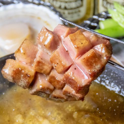 Thickly sliced beef tongue full of flavor