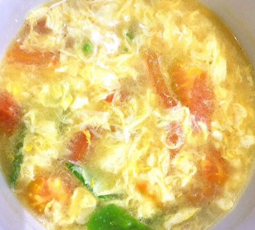 Tomato and egg soup, san rattan, corn soup