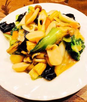 Stir-fried seasonal vegetables with XO sauce