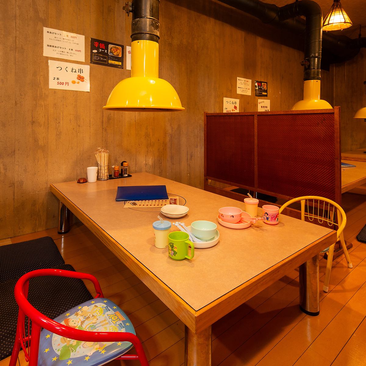 お子様用の食器や椅子もあり、ベビーカーでも入店可能です◎