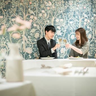 [求婚]特別全套晚餐[共7道菜]◆私人教堂，玫瑰花束，包括支持