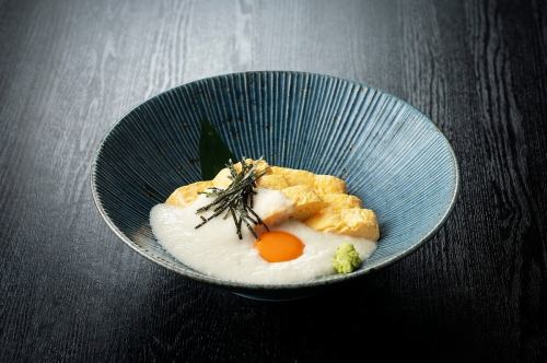Yamakake wasabi egg yolk topping