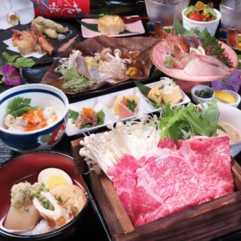 Steamed local black wagyu beef, oden, grilled fish and 9 other dishes with 2 hours of all-you-can-drink for 6,600 yen → 6,000 yen with coupon☆