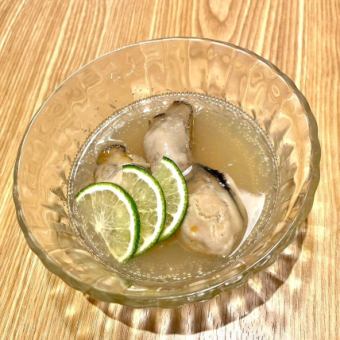 【冷やしおでん創作】牡蠣の塩だしへべす風味