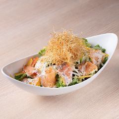 Warm ball Caesar salad