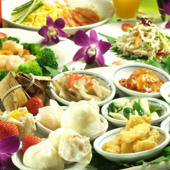 【120分飲放付】美容×映え◎デザート付き女子会コース《点心・薬膳鶏鍋付全7品》5000円（税込）