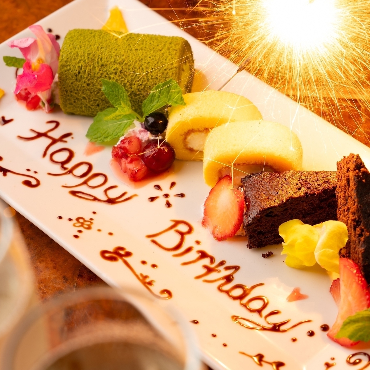 誕生日のお祝いに、メッセージプレートご用意いたします!