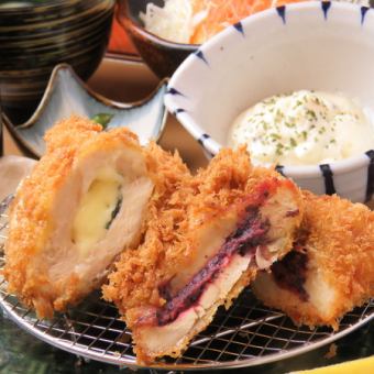 紫苏芝士梅子紫苏鱼片炸肉排套餐
