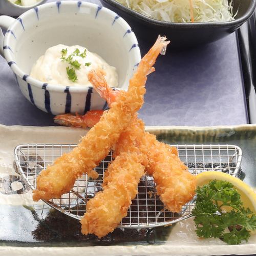 Fried shrimp set meal