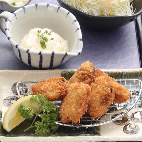 Fried oyster set meal from Hiroshima