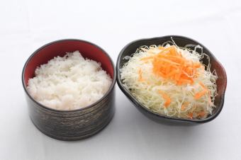米飯、捲心菜