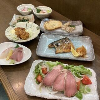 【2H飲み放題付 大満足コース】刺身2点盛り＆極上さば焼き、本日の板長逸品料理！デザート付き