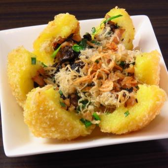 もち米包んで鶏肉