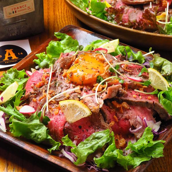 《人気No.1！》生ビールOK★豪華肉3種盛☆牛サブトン等【肉バルコース】3時間[飲放]+13品4500円