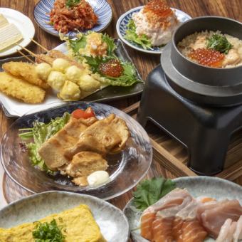 #鮭魚派對套餐♪[鮭魚生炸排][Ikura TKG]等+含無限暢飲5000日元⇒4000日元