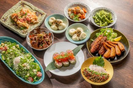 【平日限定　生付き飲み放題　4000円】全8品　格安満足コース